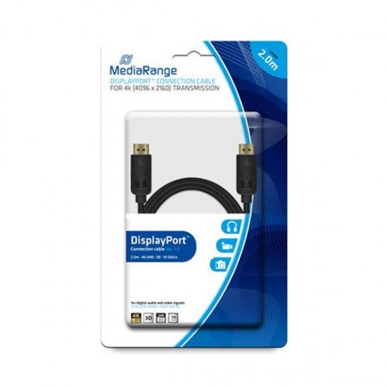 Καλώδιο MediaRange DisplayPort connection cable, gold-plated contracts, 2.0M, Black (MRCS159)