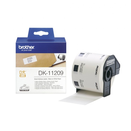 Brother DK-11209 Label Roll – Black on White, 29mm x 62mm (DK11209) (BRODK11209)