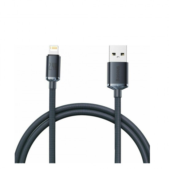 Baseus Crystal Shine Braided USB to Lightning Cable Μαύρο 1.2m (CAJY000001) (BASCAJY000001)