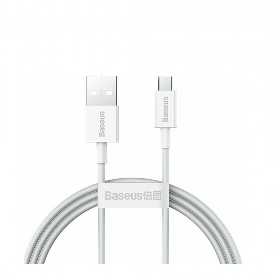 Baseus Superior Series Regular USB 2.0 to micro USB Cable Λευκό 1m (CAMYS-02) (BASCAMYS02)