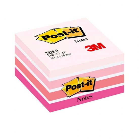 Αυτοκόλλητα Χαρτάκια 3M Post-it 76 x 76 mm (Ροζ/Μωβ) (450 Φύλλα) (2028P)