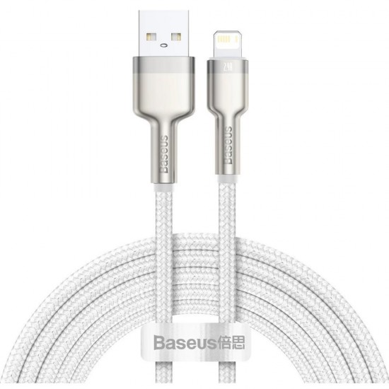 Baseus Braided USB to Lightning Cable Λευκό 2m  (CALJK-B02) (BASCALJK-B02)