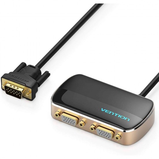 VENTION 1 In 2 Out VGA Splitter 1M Black (DBABF) (VENDBABF)