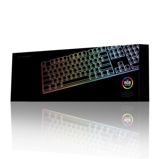 Sharkoon PureWriter RGB Gaming Μηχανικό Πληκτρολόγιο με Kailh Red διακόπτες και RGB φωτισμό (Αγγλικό US) Λευκό (PUWRRD) (SHRPUWRRD)