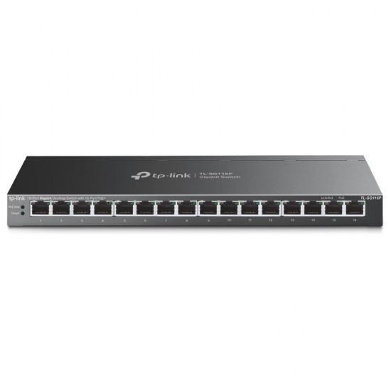 TP-Link 16-Port Gigabit Desktop Switch with 16-Port PoE+ (TL-SG116P) (TPTL-SG116P)