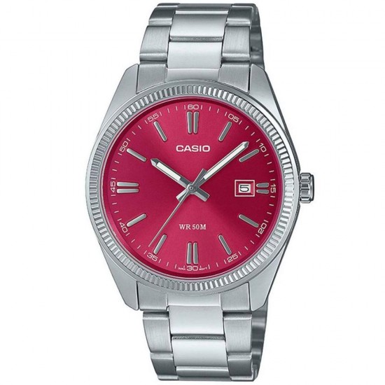 Casio Stainless Steel Ρολόι Μπαταρίας Cherry με Ασημί Μεταλλικό Μπρασελέ (MTP-1302PD-4AVEF) (CASMTP-1302PD-4AVEF)