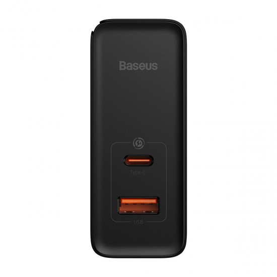 Baseus Φορτιστής USB-A & USB-C 100W Power Delivery / Quick Charge 4+ Μαύρος (GaN5 Pro)