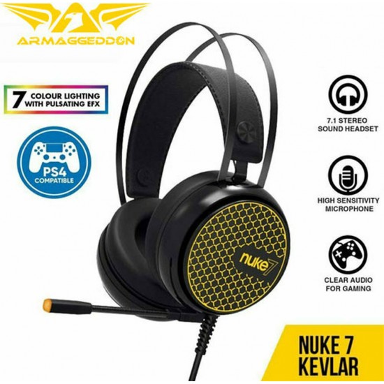 Armaggeddon Nuke 7 Over Ear Gaming Headset με σύνδεση USB Kevlar