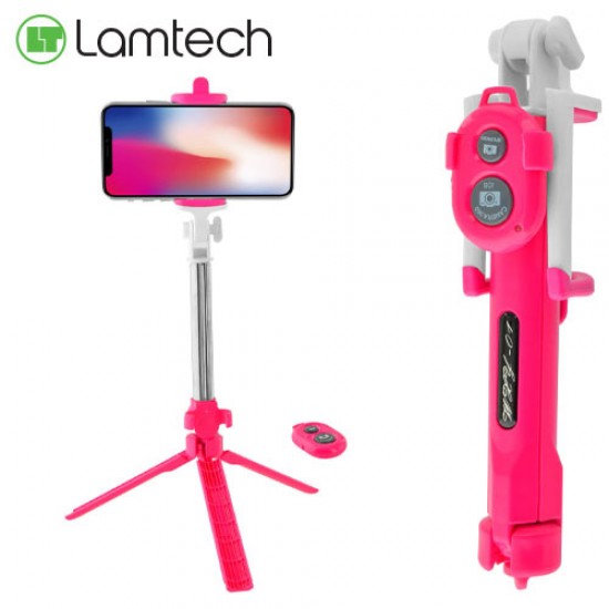 LAMTECH 2in1 TRIPOD & SELFIE STICK ROSE RED