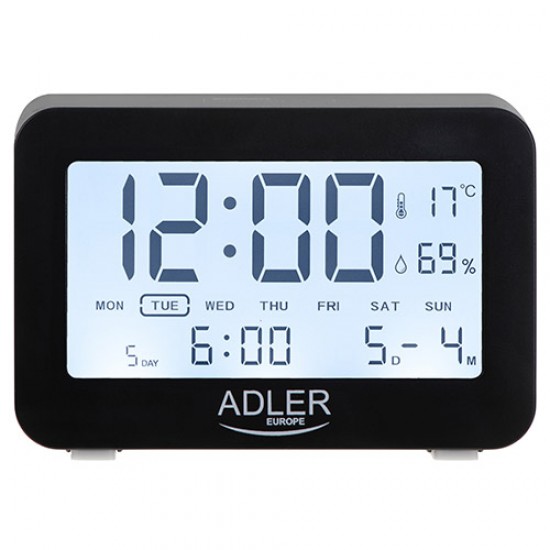 ADLER ALARM CLOCK BLACK