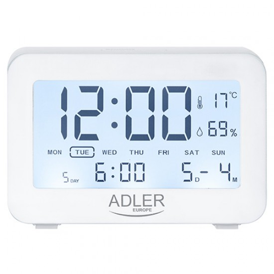 ADLER ALARM CLOCK WHITE