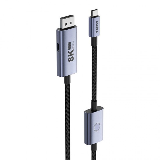 Baseus Αντάπτορας USB-C - DP, 8K, 1.5m (Μαύρο)