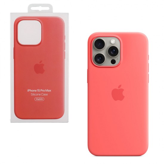 ΘΗΚΗ IPHONE 15 PRO MAX MT1V3ZM/A SILICONE MAGSAFE COVER GUAVA PACKING OR