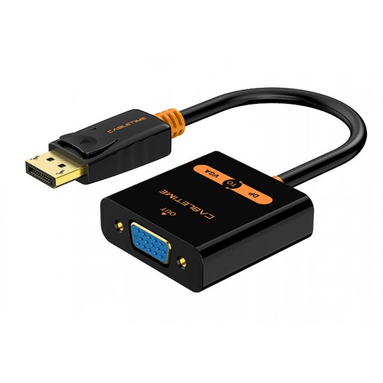 CABLETIME αντάπτορας DisplayPort σε VGA AV586, 1080p/60Hz, μαύρος