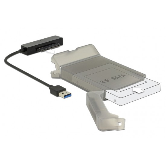 DELOCK αντάπτορας USB σε SATA 62742 με θήκη για 2.5