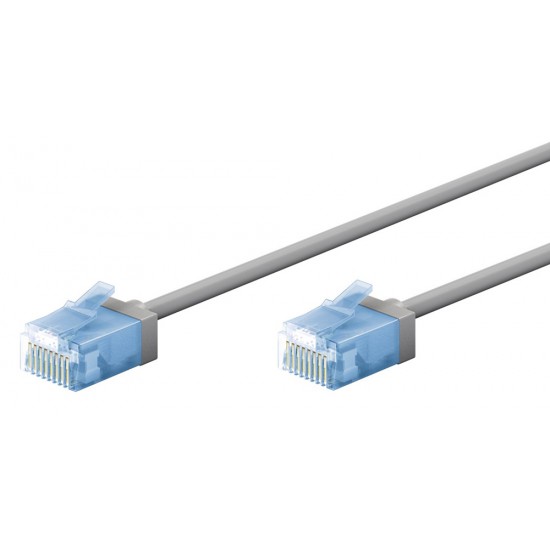 GOOBAY καλώδιο δικτύου 74220, CAT 6A U/UTP, slim, copper, 500MHz, 0.25m, γκρι