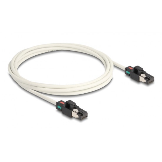 DELOCK καλώδιο δικτύου 80170 CAT6A S/FTP, περιστρεφόμενα clips, 2m λευκό