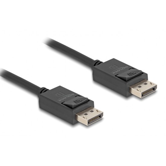 DELOCK καλώδιο DisplayPort 2.1 80492, 8K/60Hz 4K/120Hz 40Gbps, 1m, μαύρο