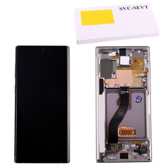 SAMSUNG N970F NOTE 10 ΟΘΟΝΗ + TOUCH SCREEN + LENS + FRAME GH82-20817C SILVER   GH82-20817C ORIGINAL SERVICE PACK