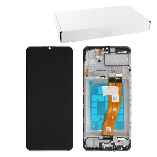 SAMSUNG A025F A02s ΟΘΟΝΗ+TOUCH SCREEN + LENS GH81-20118A BLACK ORIGINAL SERVICE PACK