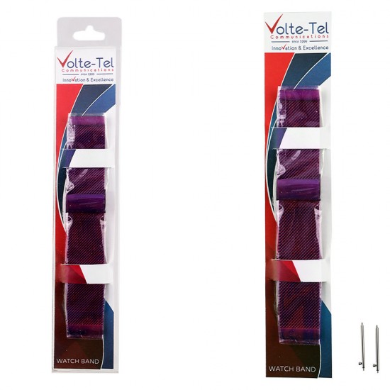 VOLTE-TEL ΛΟΥΡΑΚΙ ΡΟΛΟΓΙΟΥ ΜΕΤΑΛΛΙΚΟ UNIVERSAL 22mm MILAN PURPLE