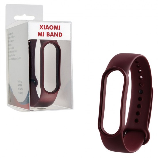 VOLTE-TEL ΛΟΥΡΑΚΙ ΡΟΛΟΓΙΟΥ ΣΙΛΙΚΟΝΗΣ XIAOMI MI BAND 5/MI BAND 6 BURGUNDY RED