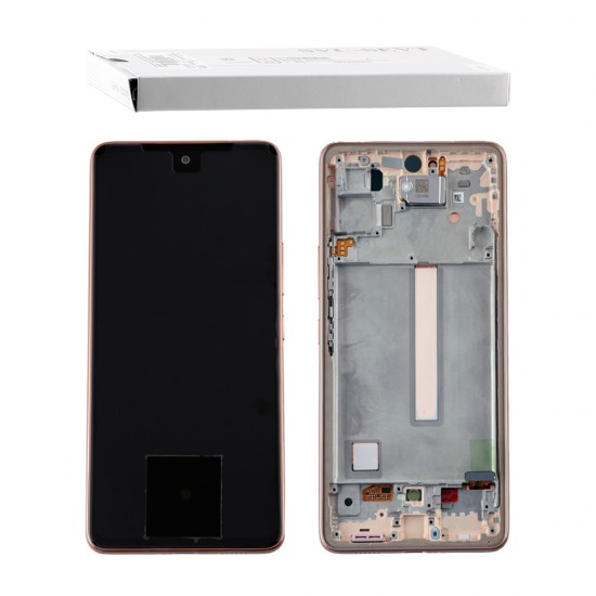 SAMSUNG A53 A536 ΟΘΟΝΗ+TOUCH SCREEN + LENS + FRAME GH82-28024D PEACH ORIGINAL SERVICE PACK