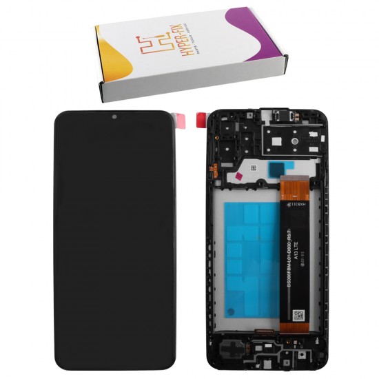 SAMSUNG A13 4G A135 ΟΘΟΝΗ + TOUCH SCREEN + LENS + FRAME HF-GH82-28508A BLACK HYPER-FIX SERVICE PACK