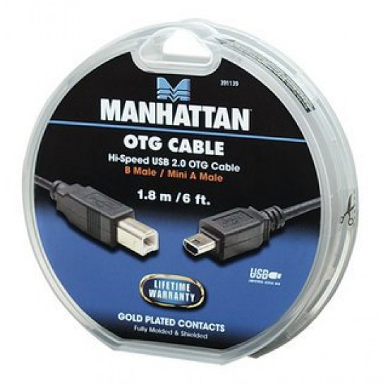 Manhattan καλώδιο Mini-USB A σε USB B OTG M/M 1.8m