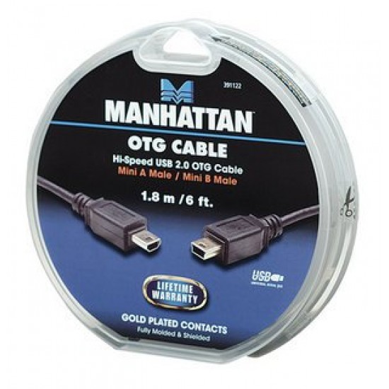 Manhattan καλώδιο Mini-USB A σε Mini-USB B OTG M/M 1.8m