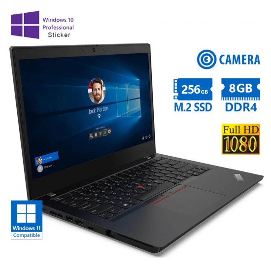 Lenovo (A-) ThinkPad L14 Gen 1 i3-10110U/14\\"FHD/8GB DDR4/256GB M.2 SSD/No ODD/Camera/10P Grade A- Re