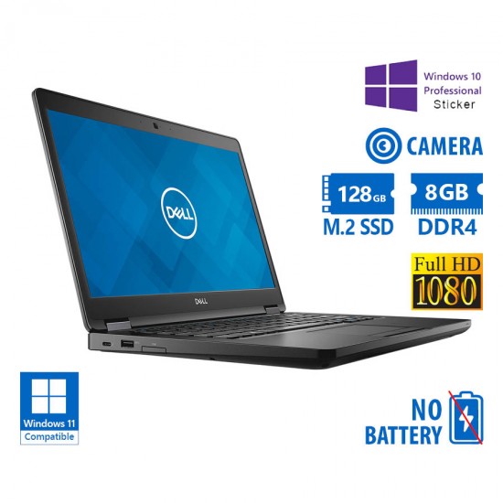 Dell (A-) Latitude 5490 i5-8350U/14"FHD/8GB DDR4/128GB M.2 SSD/No ODD/No BAT/Camera/10P Grade A- Ref