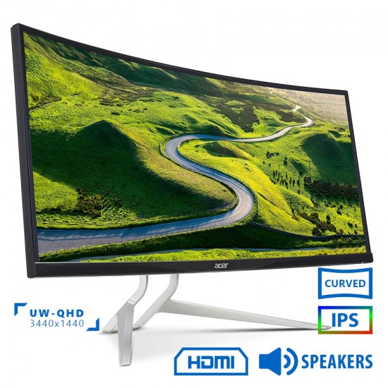 Used Monitor XR342CK Curved Gaming IPS LED/Acer/34”UW-QHD/3440x1440/Black/w/Speakers/HDMI & USB 3.0 