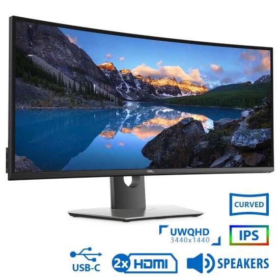 Used Monitor U3419W Curved IPS LED/Dell/34\\"UW-QHD/3440x1440/Black/w/Speakers/DP & 2xHDMI & USB-C & U