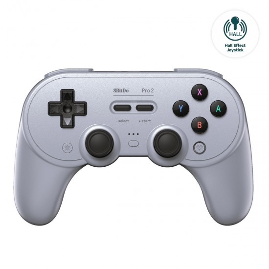  8Bitdo Pro 2 Gamepad Hall Effect Version - Bluetooth and Type C - Nintendo Switch/PC/MAC/Android/Raspberry Gray