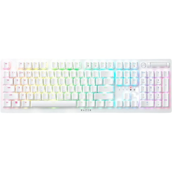 Razer DEATHSTALKER V2 PRO White – Wireless – Low Profile  – Clicky Optical Switches - RGB