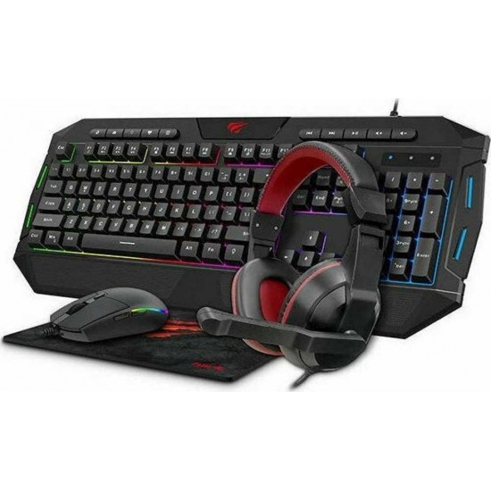 Havit KB501CM 4in1 Combo Σετ Gaming Πληκτρολόγιο με RGB φωτισμό & Ποντίκι (Αγγλικό US)