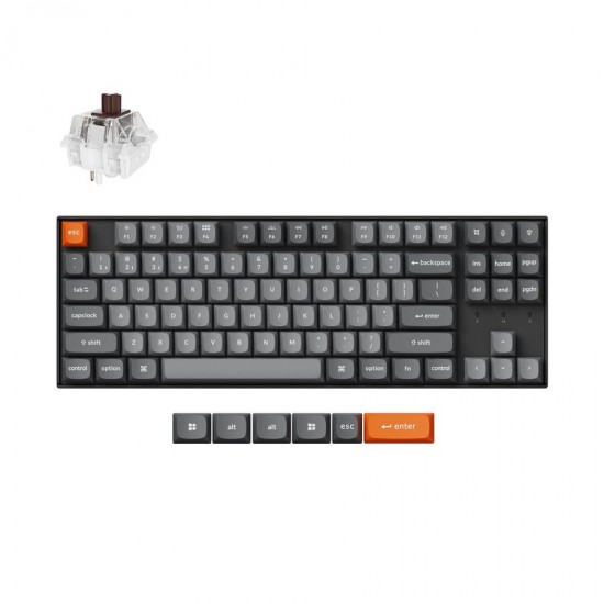 Keychron K8 Max (K8M-B3) QMK Wireless Mechanical Keyboard Brown Switch RGB 80% US Layout