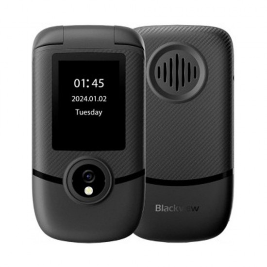 BLACKVIEW 4G DUAL-SCREEN FLIP PHONE (48MB+128MB) MIDNIGHT BLACK