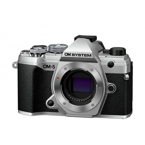 Olympus OM-5 body silver, BLS-50 Battery, Eyecup, USB-AC Adapter