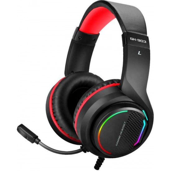 Xtrike Me 7.1 Surround RGB GH-903 Over Ear Gaming Headset με σύνδεση USB Κόκκινο