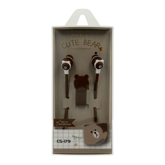 Earphones CASNI - CS-179 with microphone Brown