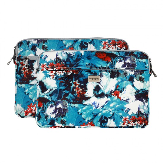 Wonder Sleeve Laptop 13-14 inches white poppies